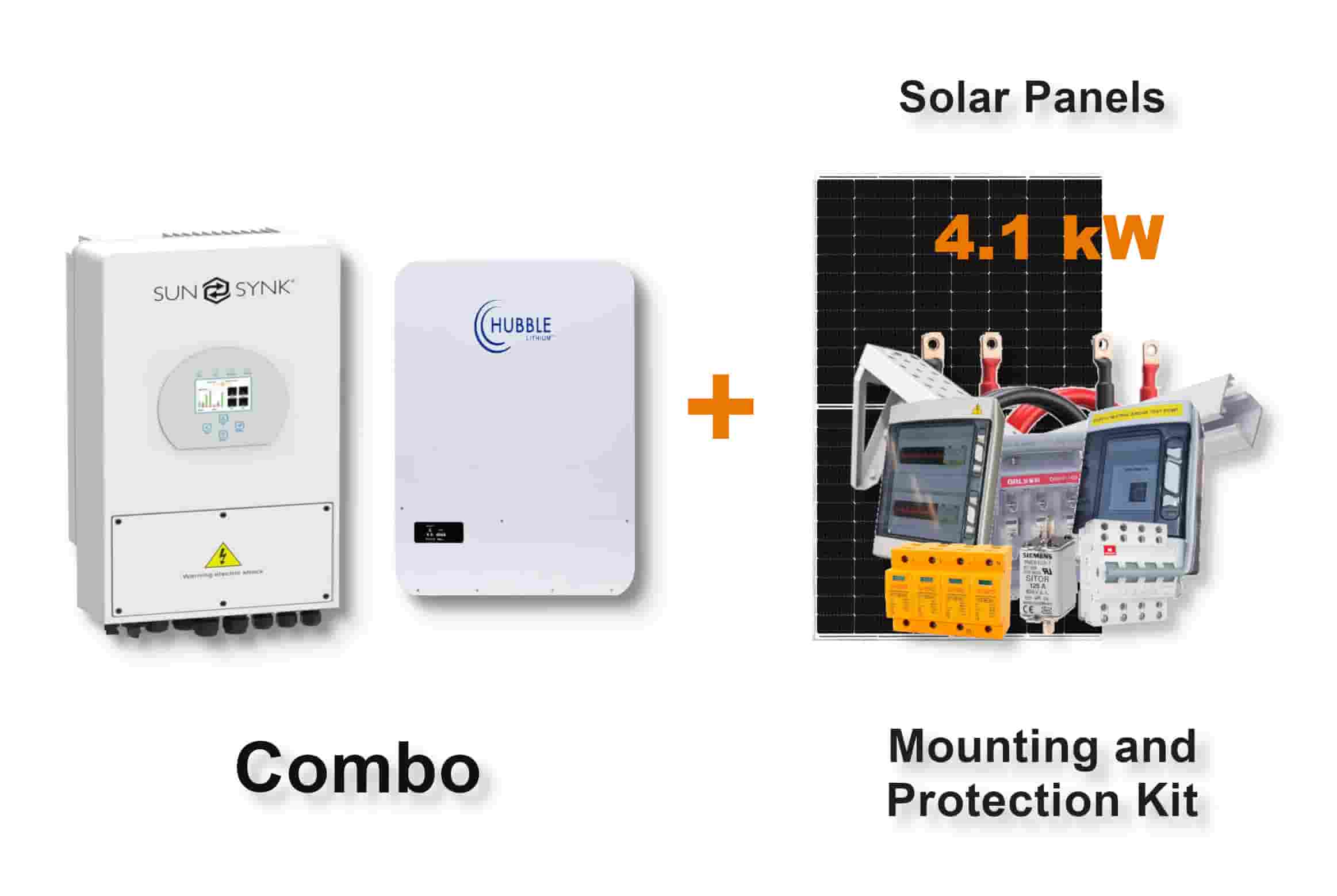 5.0 kW SUNSYNK Hybrid - HUBBLE Combo, c/w 5.12 kWh Lithium Battery