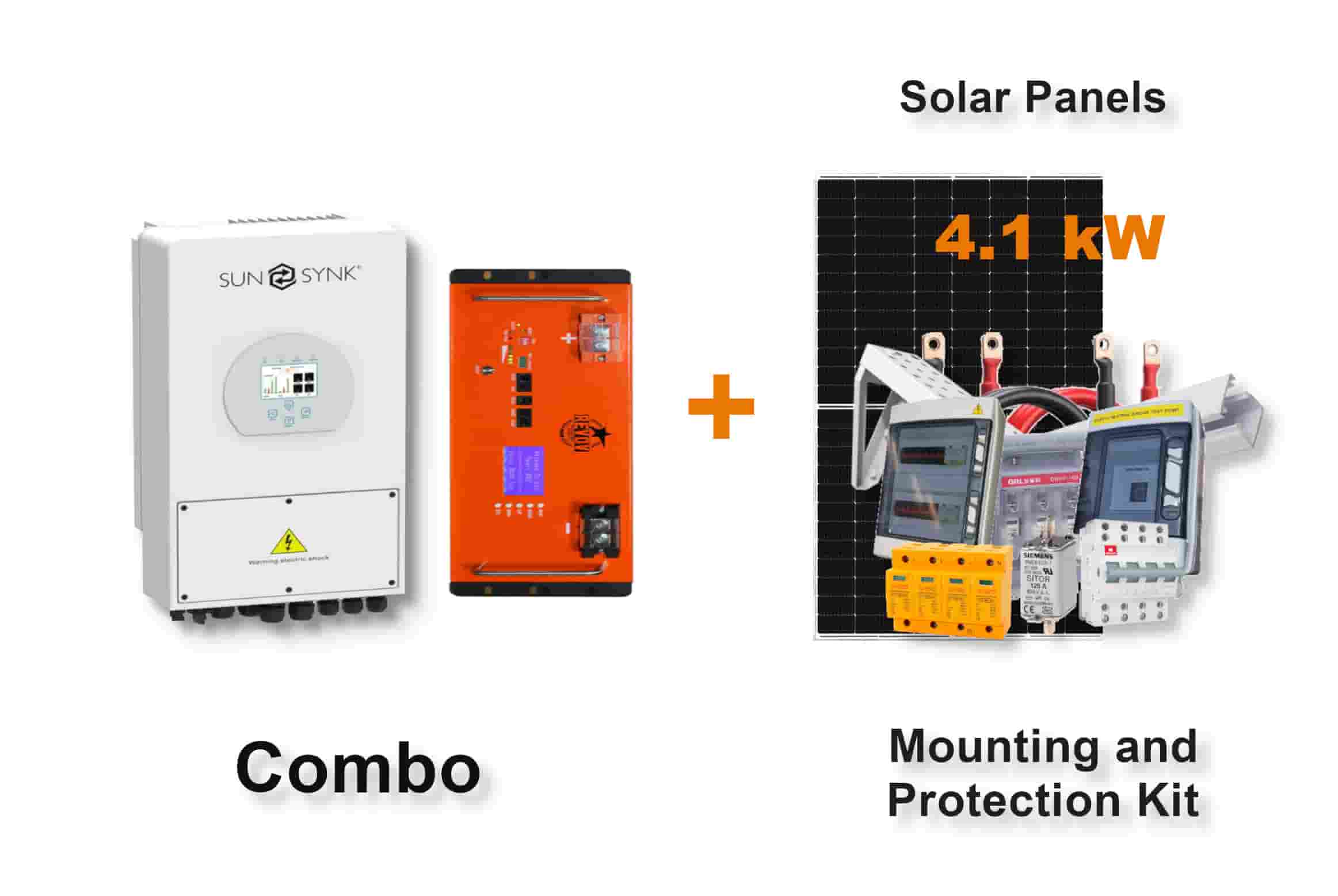 5.0 kW SUNSYNK Hybrid - REVOV Combo, c/w 5.12 kWh Lithium Battery