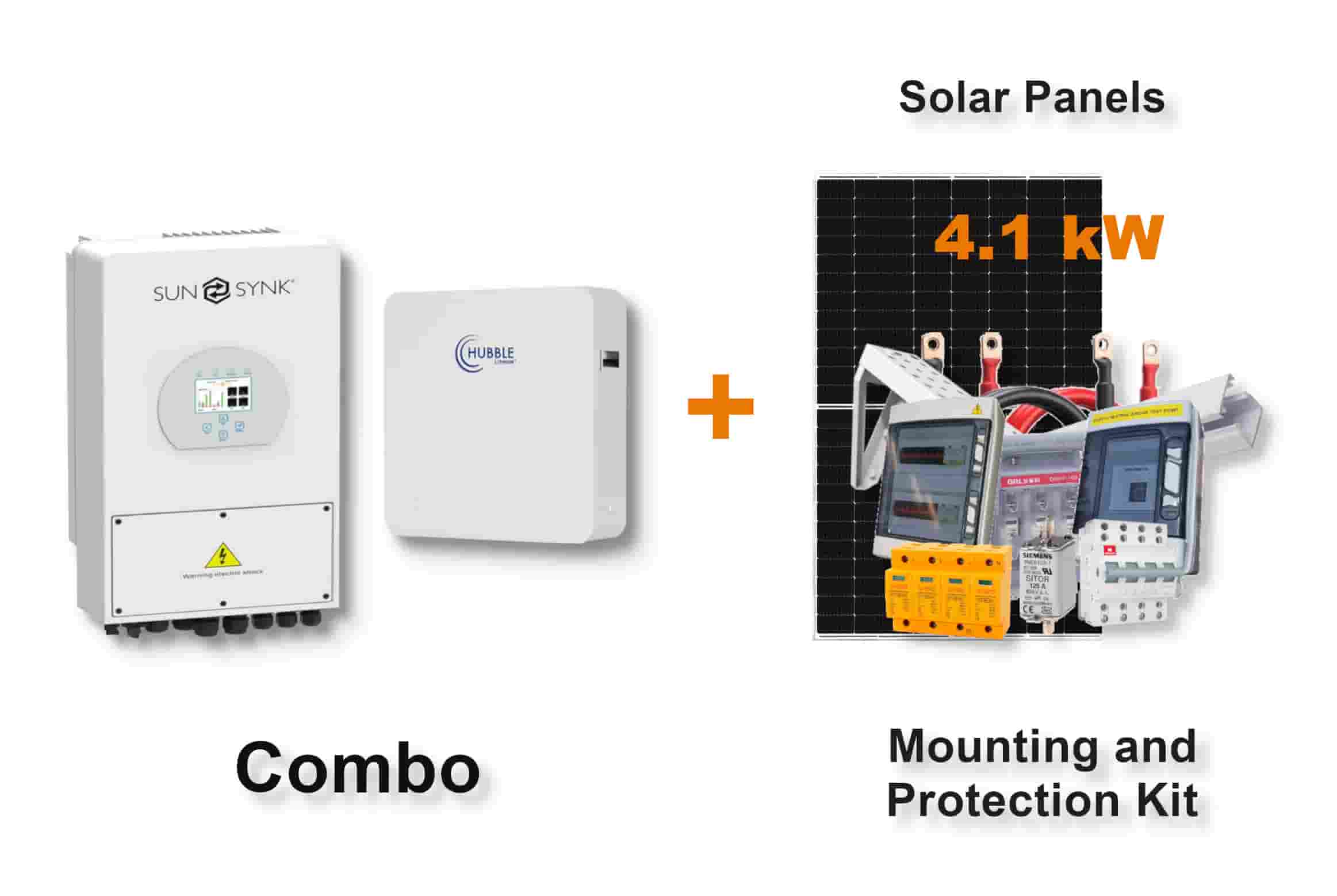 5.0 kW SUNSYNK Hybrid - HUBBLE Combo, c/w 10.0 kWh Lithium Battery