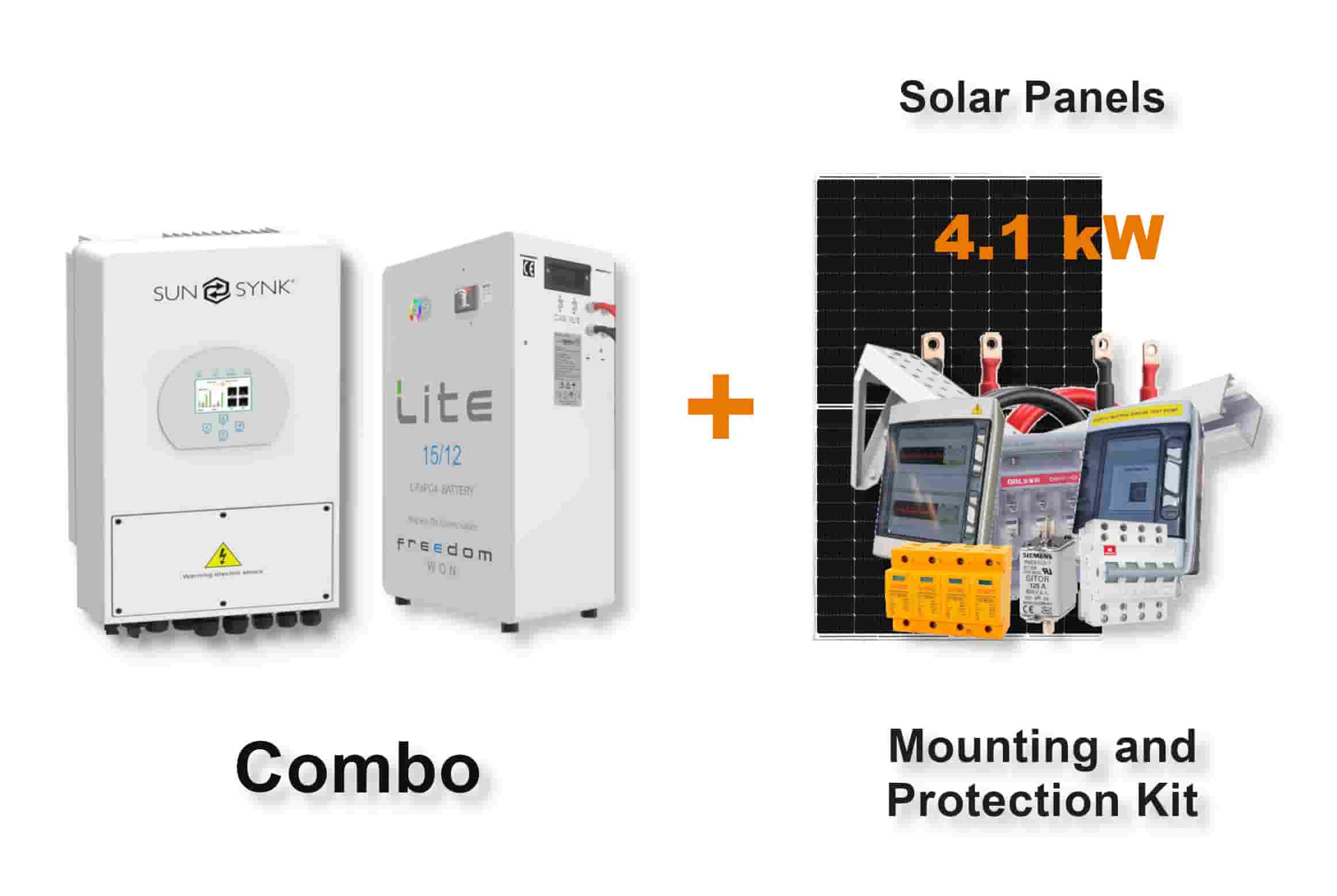 5.0 kW SUNSYNK Hybrid - FREEDOM WON Combo, c/w 15.0 kWh Lithium Battery