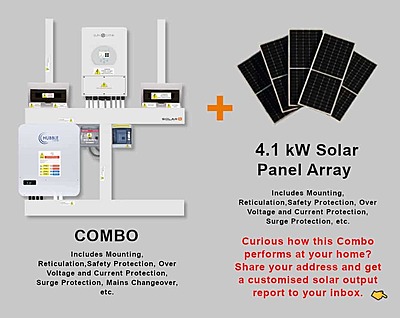 5.0 kW SUNSYNK Hybrid - HUBBLE Combo, c/w 5.12 kWh Lithium Battery