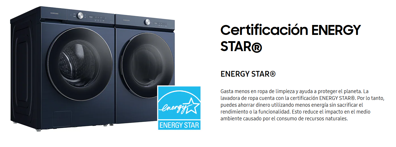 Lavadora Bespoke 26 Kg Carga Frontal Smart Con Ai Optiwash Navy WIFI. MULTICONTROL 36 meses Garantía General  20 años Garantía Motor Digital Inverter
