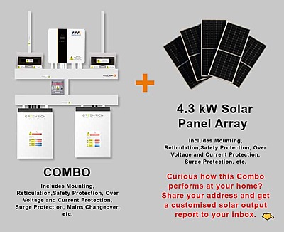 5.0 kW MEGAREVO - GREENRICH Combo, c/w 2x 4.95 kWh Lithium Batterry
