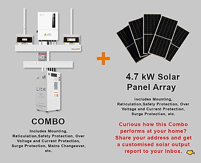 5.0 kW SOLIS S6 Hybrid - FREEDOM WON Combo, c/w 10.0 kWh Lithium Battery
