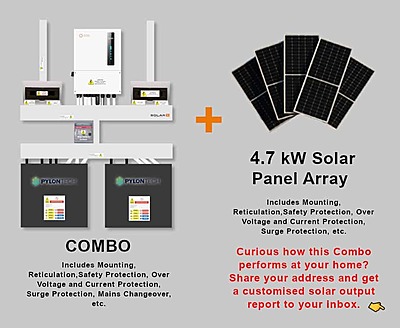 6.0 kW SOLIS S6 Hybrid - PYLONTECH Combo, c/w 2x 4.8 kWh Lithium Batteries