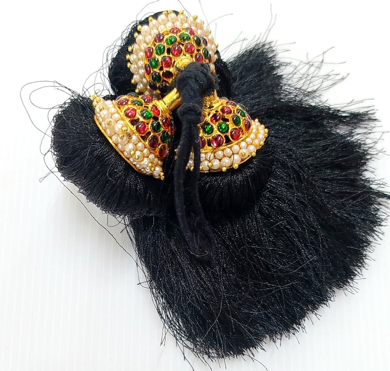 Temple Kunchalam / Kunjalam / Kuchal – Kempstone Hair Accessory for Bridal/Bharathanatyam