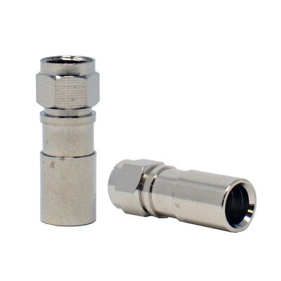 Rg6 Dual Shield F Compression Connector Metal/Brass Construction Rg6 Dual Shield F Compression Connector Metal/Brass Construction