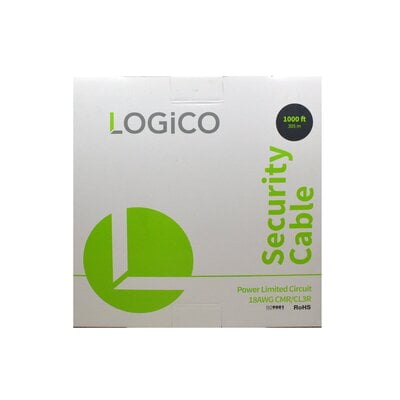 Security Cable 18/2 Bc Stranded Cmr/Cl3R 1000Ft White