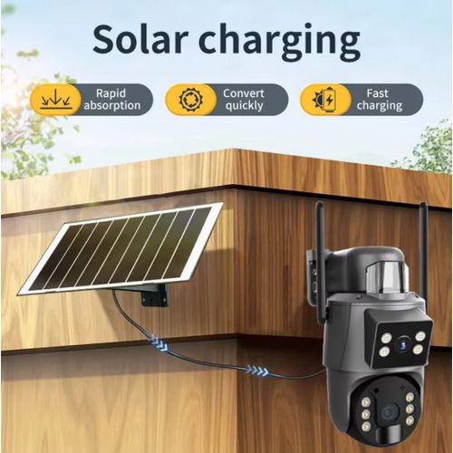 St Charles SOLAR POWERED CCTV CAMERA TWO LENS 4G ULTRA HD