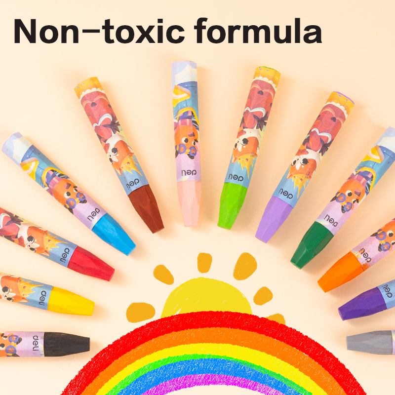 DELI C228-12 COLOR-WOW OIL PASTELS 12 COLOURS