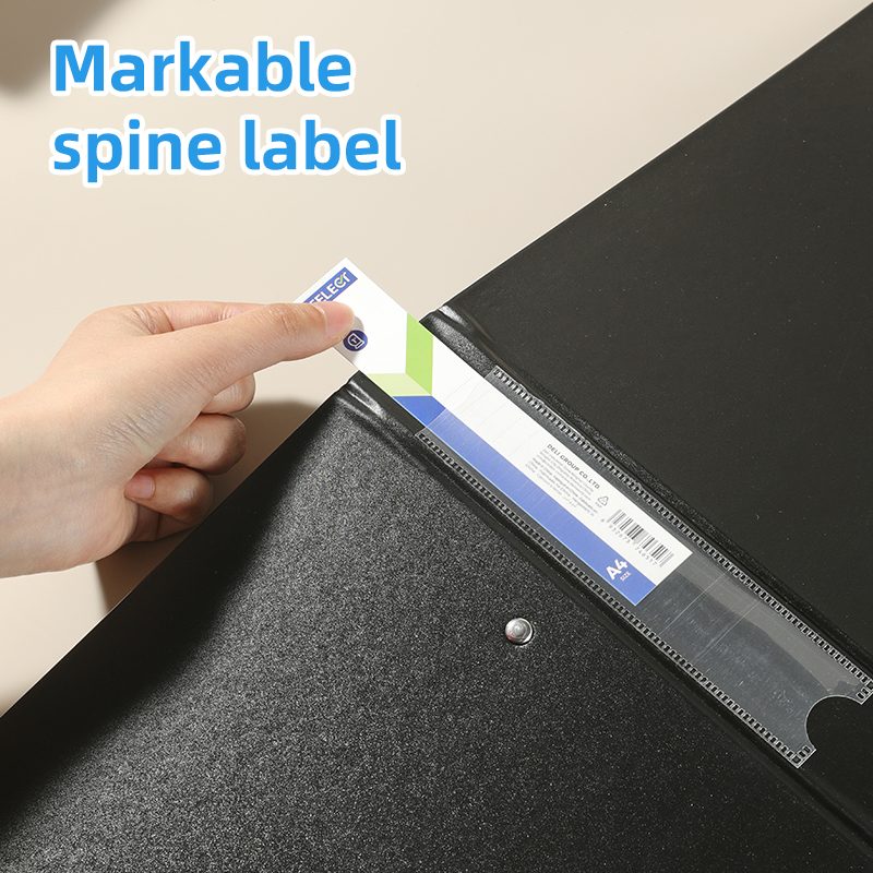 DELI UF301 2 D-RING BINDER 1" PVC WITH SPINE LABEL BLACK