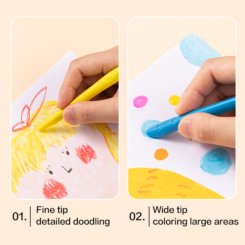 DELI C229-12 COLOR-WOW PLASTIC CRAYONS 12 COLORS ERGONOMIC