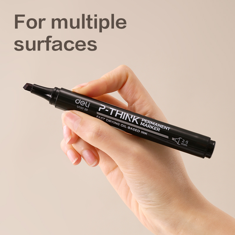 DELI U10120 PERMANENT CHISEL MARKER BLACK