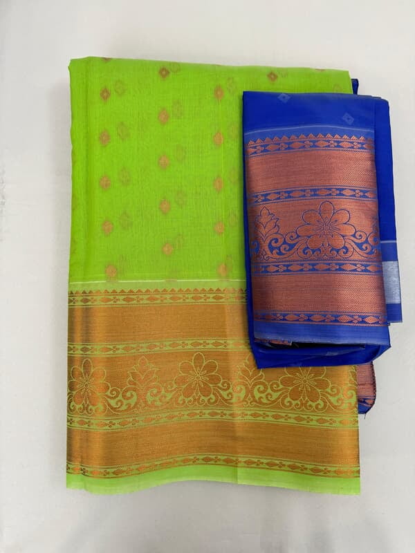 V213: Ready To Ship Soft cotton silk saree comes with unstitched blouse and fall pico V213: Ready To Ship Soft cotton silk saree comes with unstitched blouse and fall pico