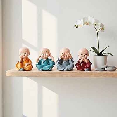 Amazkart Buddha Monk Statues for Home Decor and Gifts Amazkart Buddha Monk Statues for Home Decor and Gifts