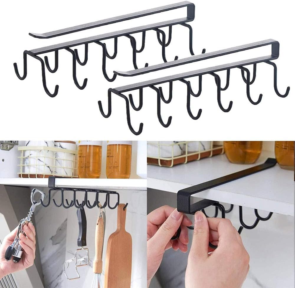 Amazkart 1 Pcs Double-Row 12 Hooks for Kitchen Storage Amazkart 1 Pcs Double-Row 12 Hooks for Kitchen Storage