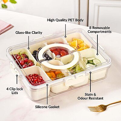 Amazkart Fridge Organiser Storage Box with Lid and Handle Amazkart Fridge Organiser Storage Box with Lid and Handle