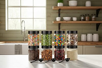 Amazkart Airtight Kitchen Storage Containers Set of 8 (250 ML Each) Amazkart Airtight Kitchen Storage Containers Set of 8 (250 ML Each)