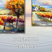 Vineyard Landscape Triptych Autumn UNFRAMED Canvas Print