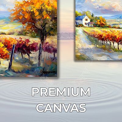 Vineyard Landscape Triptych Autumn UNFRAMED Canvas Print Vineyard Landscape Triptych Autumn UNFRAMED Canvas Print