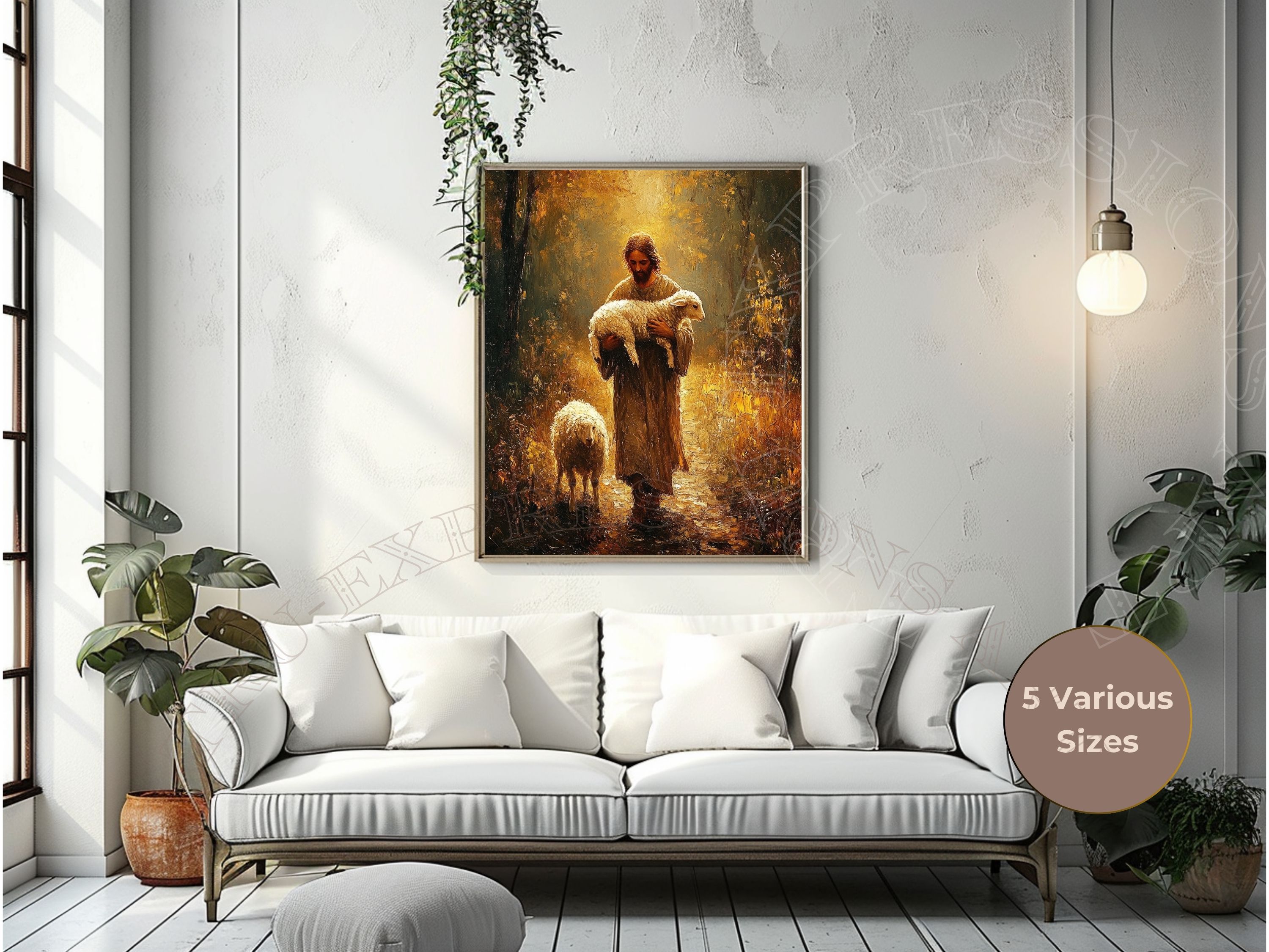 The Good Shepherd Print: Jesus with Lamb, Christian Home Decor | Fine Art Print