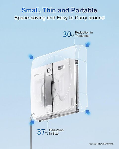 Ecovacs WINBOT MINI Smart Window Cleaner - Ultra-Thin, 7,500 Pa Suction