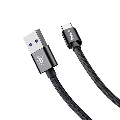 Baseus 1m - 5A Speed Q.C 3 USB Type-A 2.0 to Type-C Huawei Cable - Black