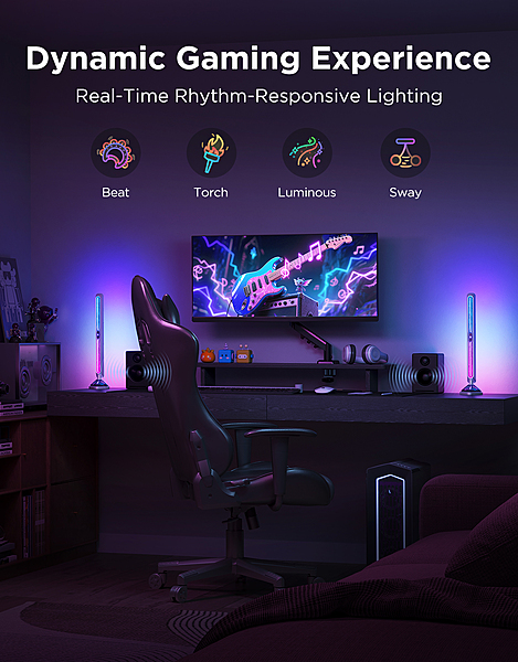 Govee Gaming Light Bars Pro - RGBICWW WiFi + Bluetooth Smart LED Light Bars