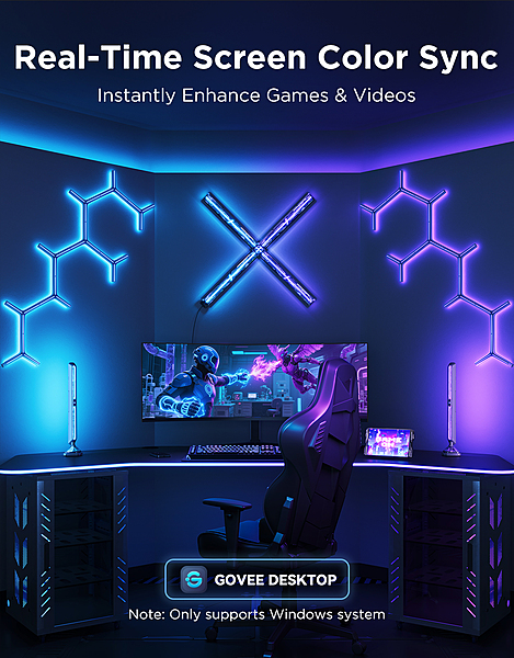 Govee Gaming Light Bars Pro - RGBICWW WiFi + Bluetooth Smart LED Light Bars - UNBOXED DEAL