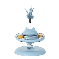 Spring Base Interactive Cat Toy with Rolling Balls & Feather Teaser