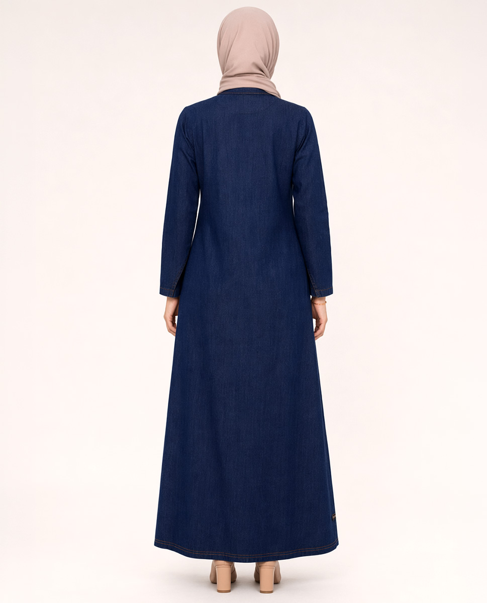 signature blue denim jilbab
