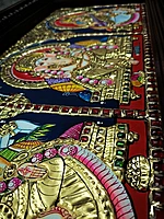 Lakshmi Ganesha Saraswati Tanjore Painting - 13 x 27 inches