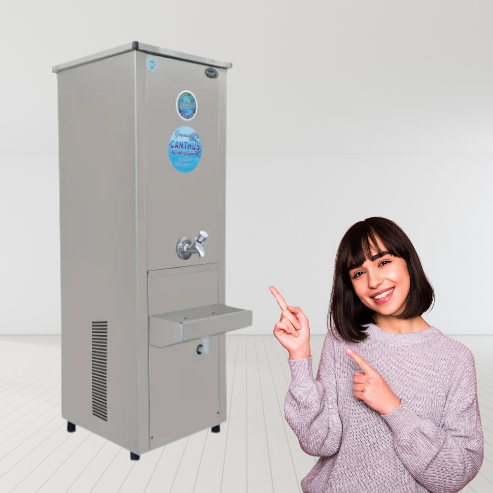 Freestanding water cooler with storage tank, Nirvana NSW2020.