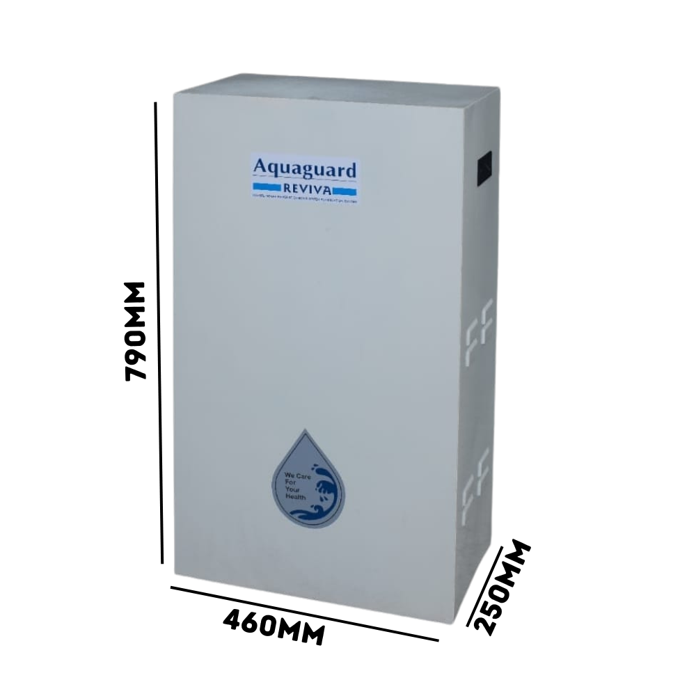 A technician performing a filter change on the Aquaguard Basic Water Purifier.