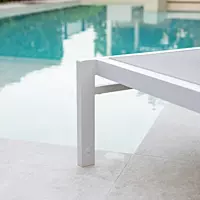 Olimpia Sunlounger | White Texturized | Ash Fabric | Stackable | OLT-SR/BLT-38/00 | Balliu