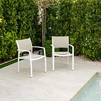 Etna Chair With Arms | White | Ash Fabric | ETS-B/BLT-38/00 | Balliu