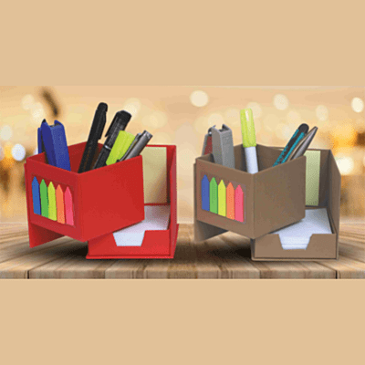 Pen Stand with Slip Pad & Sticky Notes