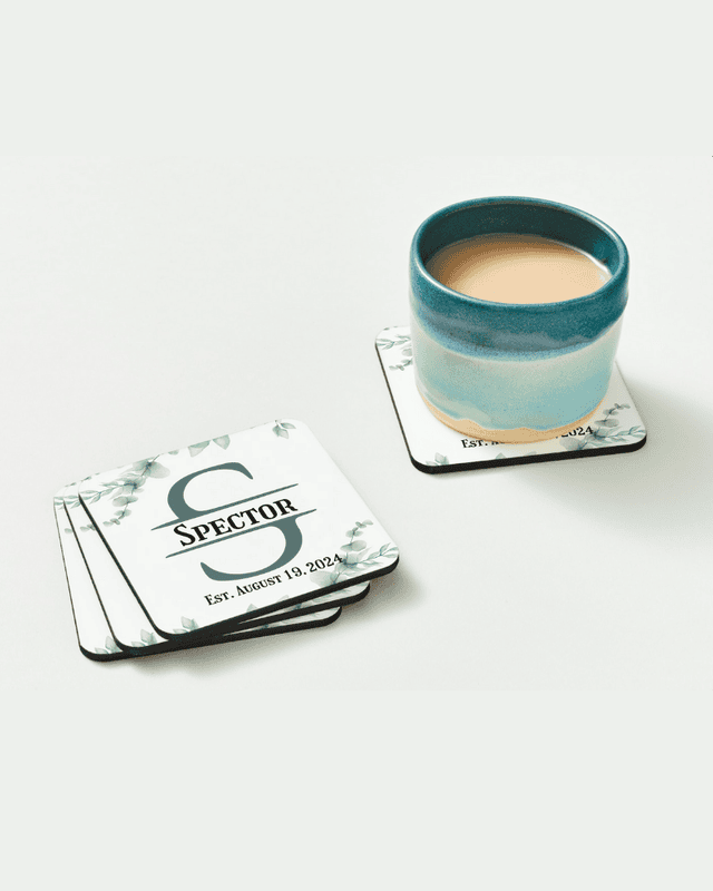 Personalized Monogram Coaster, Set of 4