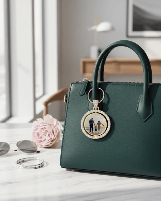 Custom Beveled Rhinestone Keychain