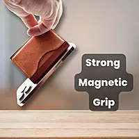 Magnetic Leather Phone Wallet & Stand - Adhesive / MagSafe-Compatible Slim Card Holder with Kickstand & RFID Block for iPhone & Android