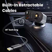 Multi-Port Car Charger - Fast Charging USB & Type-C Adapter with LED Light