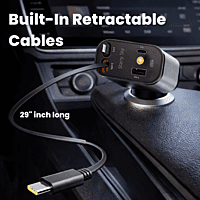 Multi-Port Car Charger - Fast Charging USB & Type-C Adapter with LED Light