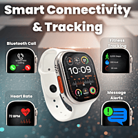 Smart Watch Bundle with Earbuds & 6 Interchangeable Bands - Fitness & Notifications