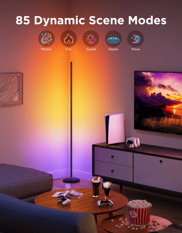 Govee Floor Lamp Lite/Basic - RGBICW Smart LED Floor Lamp with Matter & Music Sync