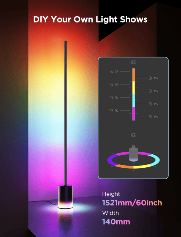 Govee RGBICWW Floor Lamp 2 - (1.5m Tall) Smart, Matter Compatible