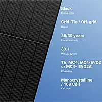 Canadian Solar Panel | 455W Black Monofacial Panel – 108 Half-Cells | Pallet of 30 | CS6.1-54TM-455H