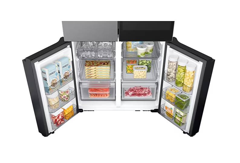 RF29DB9950QDAP, SAMSUNG, Refrigerador Bespoke 29 Pies 4 Door Family Hub 32" Screen Ai Beverage Center Plateado WIFI,"12 Meses Garantía General  20 años en el Compresor"