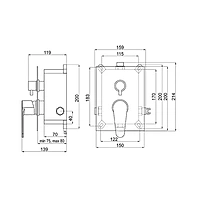 BUILT IN SHOWER MIXER BOX KIT CHROME 2 FUNCTION-ALGEO
