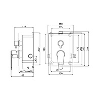 BUILT IN SHOWER MIXER BOX KIT CHROME 2 FUNCTION-ALGEO