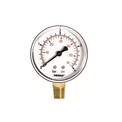 PRESSURE GAUGE 1/4'' 0-10 BAR SIDE CONNECTION